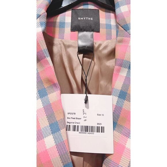 Smythe box pleat blazer begonia check US10 - Picture 9 of 9